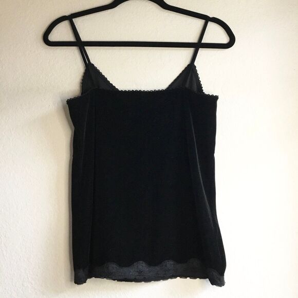 Velvet camisole lace bottom v neck with bow witchy witchcore whimsygoth y2k L - Picture 4 of 5